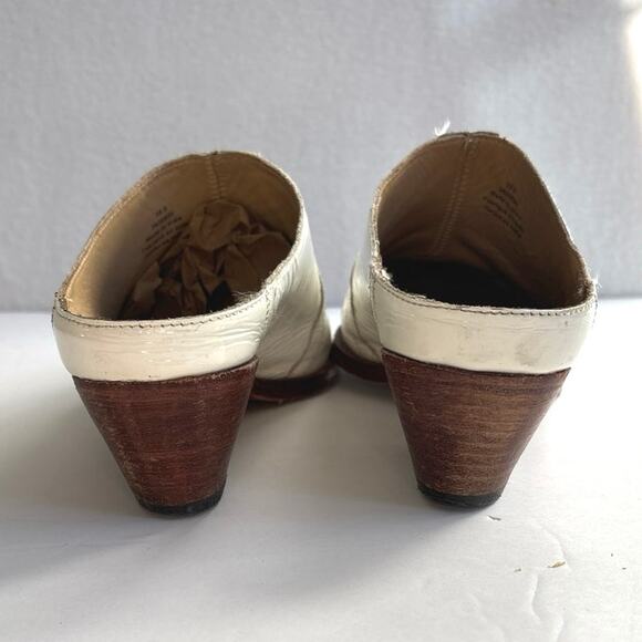 Free People New Frontier Western Mules White Patent 39.5 US SIZE 9.5 - Picture 4 of 10